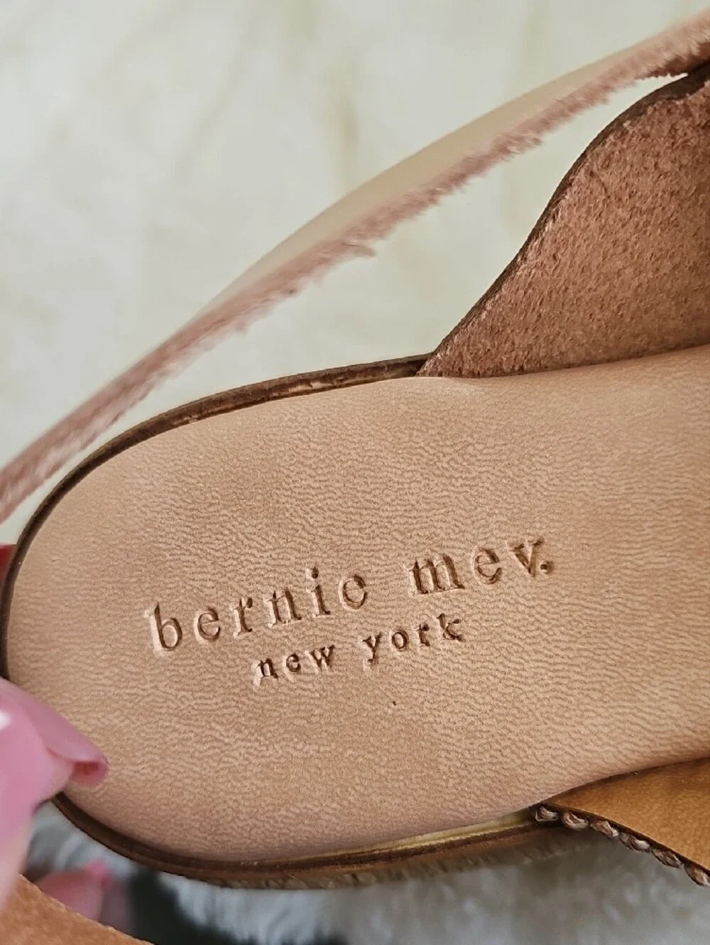 bernie mev PREMIUM Made In Italy Braided Slingback Platform Sandals in Tan